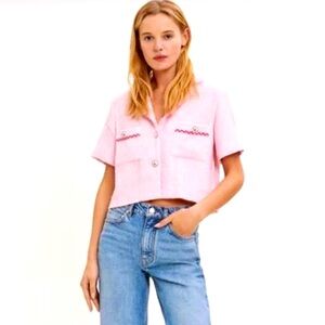 Bolero Cropped Tweed Top